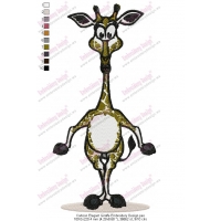 Cartoon Elegant Giraffe Embroidery Design
